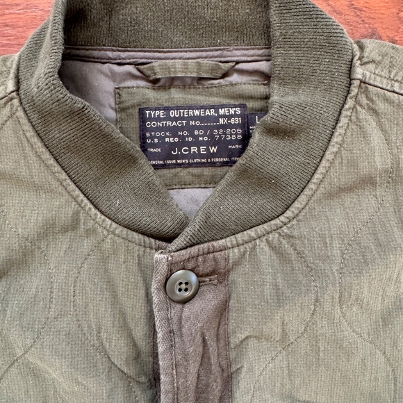 J Crew Wallace & Barnes Onion Quilted Jacket - Size Large - Olive - Picture 2 of 3